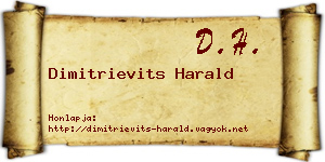 Dimitrievits Harald névjegykártya